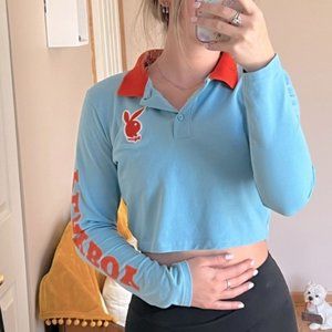 Playboy x Missguided Varsity Polo Crop Top
